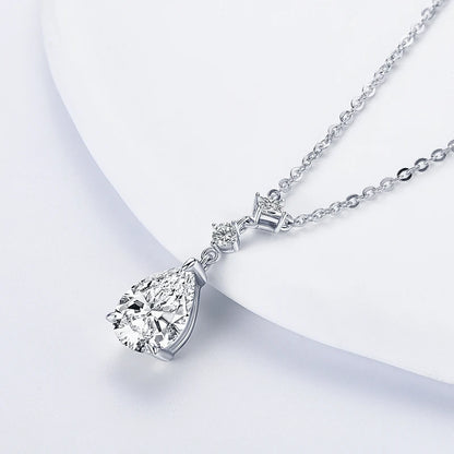 7x10mm 2.0ct Pear Cut Moissanite Pendant Necklace Silver 925 Women's Waterdrop Necklace High Quality Luxury Engagement Jewelry
