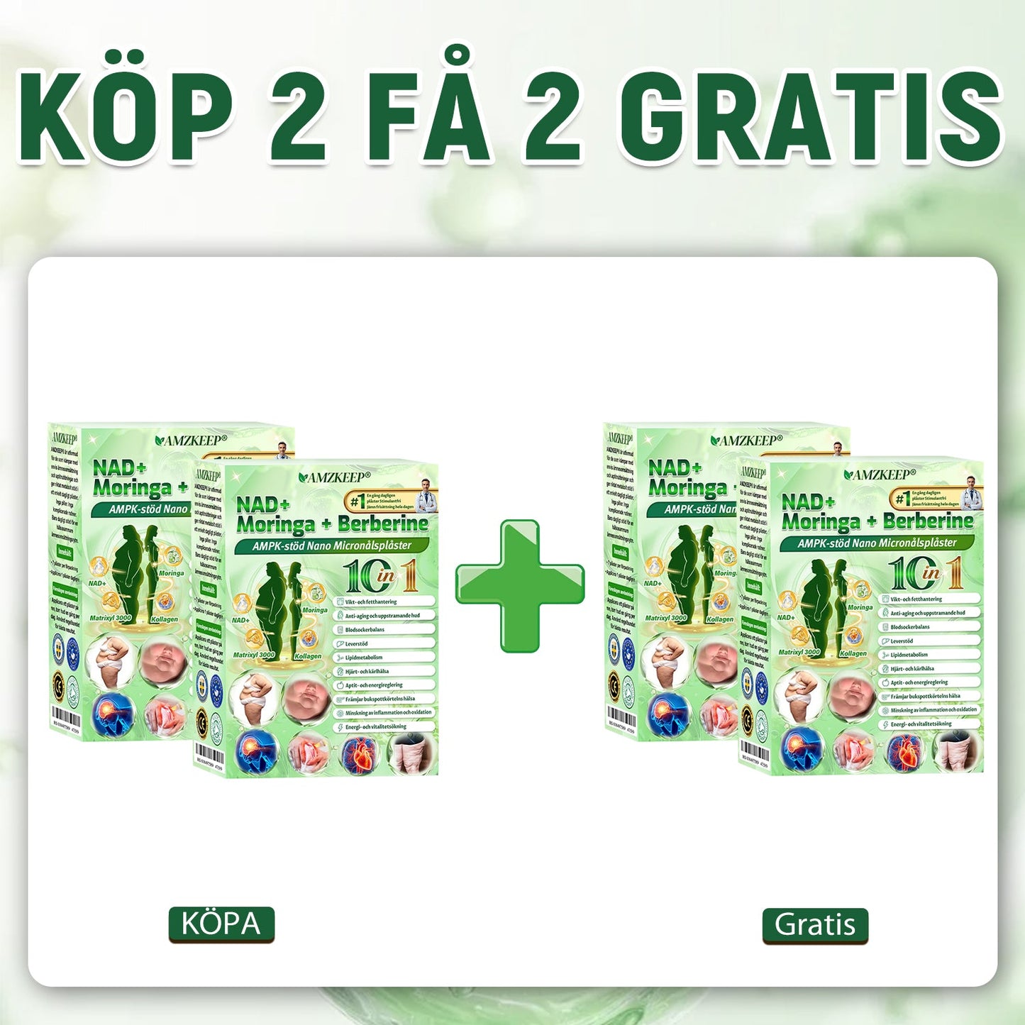 𝐀𝐌𝐙𝐊𝐄𝐄𝐏® 𝐍𝐚𝐧𝐨-𝐦𝐢𝐤𝐫𝐨𝐧å𝐥𝐬𝐩𝐥å𝐬𝐭𝐞𝐫 𝐦𝐞𝐝 𝐍𝐀𝐃+, 𝐌𝐨𝐫𝐢𝐧𝐠𝐚 𝐨𝐜𝐡 𝐁𝐞𝐫𝐛𝐞𝐫𝐢𝐧 𝐟ö𝐫 𝐀𝐌𝐏𝐊-𝐬𝐭ö𝐝 𝟏 𝐠å𝐧𝐠 𝐝𝐚𝐠𝐥𝐢𝐠𝐞𝐧, 𝐬𝐲𝐧𝐥𝐢𝐠𝐚 𝐟ö𝐫ä𝐧𝐝𝐫𝐢𝐧𝐠𝐚𝐫 𝐩å 𝟕 𝐝𝐚𝐠𝐚𝐫. 𝐒𝐭ö𝐝𝐣𝐞𝐫 𝐦𝐞𝐭𝐚𝐛𝐨𝐥𝐢𝐬𝐦, 𝐯𝐢𝐤𝐭𝐤𝐨𝐧𝐭𝐫𝐨𝐥𝐥, 𝐡𝐣ä𝐫𝐭𝐡ä𝐥𝐬𝐚, 𝐟𝐞𝐭𝐦𝐚, 𝐥ö𝐬 𝐡𝐮𝐝, 𝐝𝐢𝐚𝐛𝐞𝐭𝐞𝐬, 𝐬ö𝐦𝐧𝐚𝐩𝐧é, 𝐥𝐞𝐝𝐛𝐞𝐬𝐯ä𝐫 𝐦.𝐦.